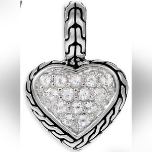 John Hardy white Sapphire, 925 silver pendant with pouch.